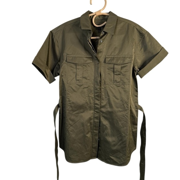 Banana Republic Safari Utility Belted Shirt Jacket Olive Green M NWOT Military - Picture 14 of 16